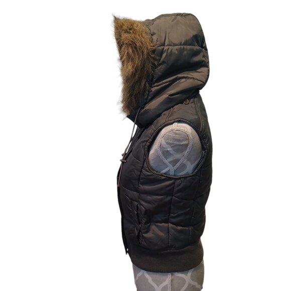 BONGO S Quilted Vest with Faux Fur Detachable Hood (4924) - Picture 2 of 10
